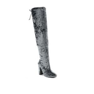 Penny loves Kenny Riley round toe cinch top grey/blue over the knee boots NIB